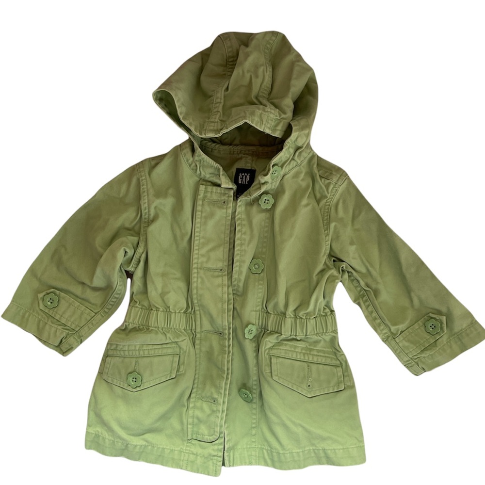 Baby Gap 12-18M girls green jacket. Pull string waist